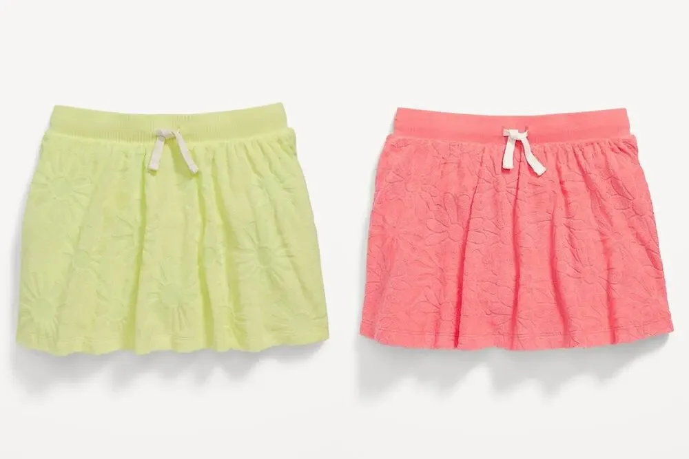 BUNDLE Set of 2 Old Navy Girls Pink Yellow Terry Cloth Skorts Youth XL 14-16